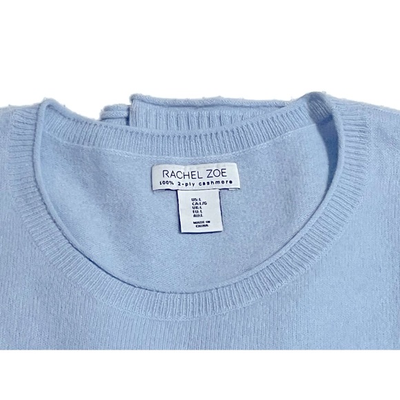 Rachel Zoe Pale Blue Cashmere Sweater, Size Medium - Picture 5 of 10
